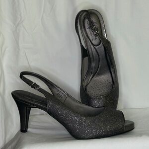 Life Stride Dark Grey Sparkle Platform Heels